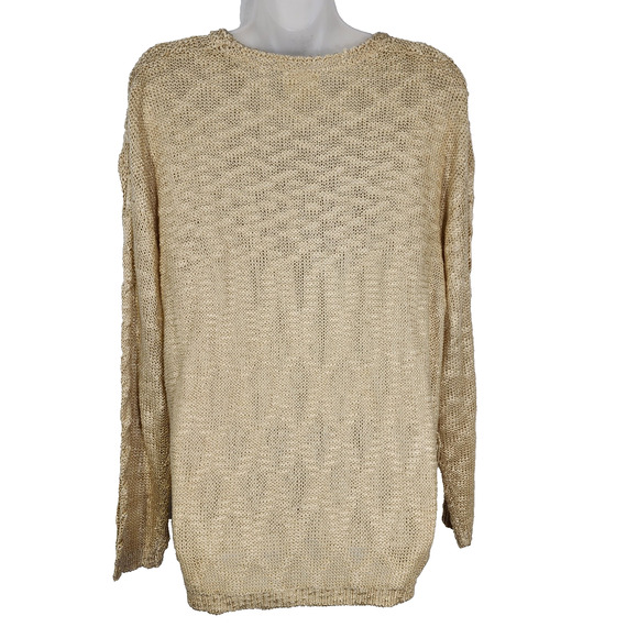 143 Story By Lineup Sweater Womens Large Fringe Tasseled Open Knit Boho Pullover - Picture 2 of 9